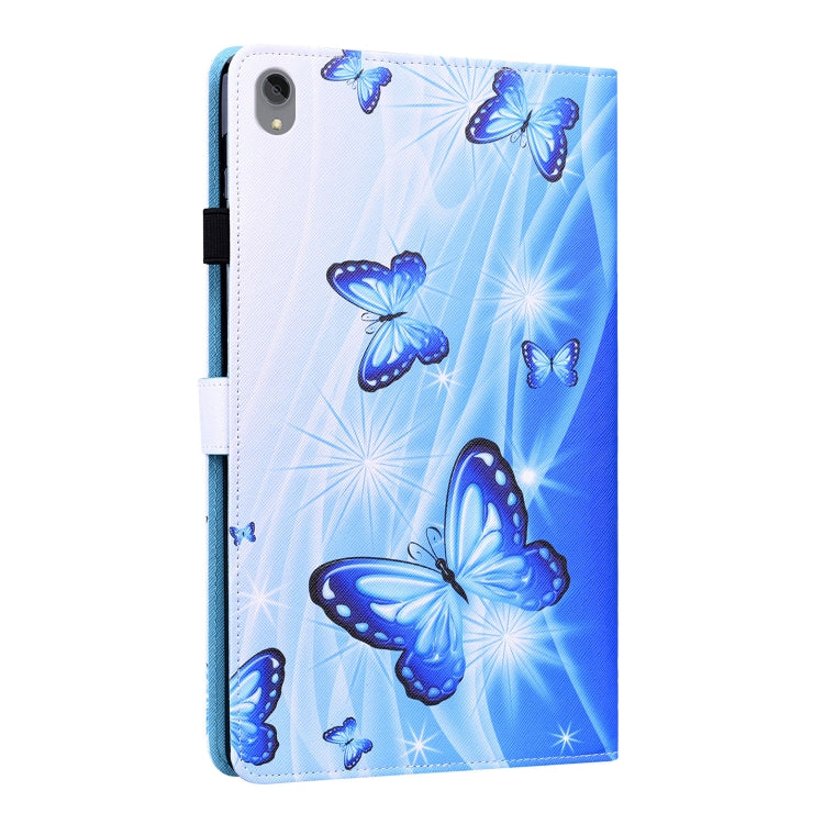 For Lenovo Tab P11 TB-J606F Animal Pattern Horizontal Flip Leather Case with Holder & Card Slots & Photo Frame(Blue Butterfly) - Lenovo by buy2fix | Online Shopping UK | buy2fix
