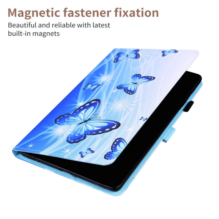 For Lenovo Tab P11 TB-J606F Animal Pattern Horizontal Flip Leather Case with Holder & Card Slots & Photo Frame(Blue Butterfly) - Lenovo by buy2fix | Online Shopping UK | buy2fix