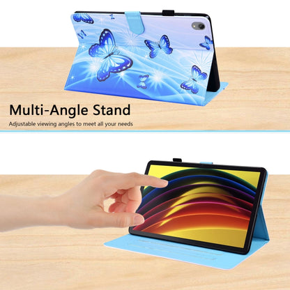 For Lenovo Tab P11 TB-J606F Animal Pattern Horizontal Flip Leather Case with Holder & Card Slots & Photo Frame(Blue Butterfly) - Lenovo by buy2fix | Online Shopping UK | buy2fix