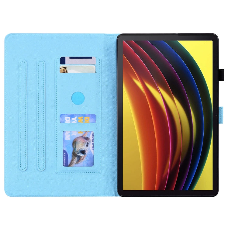 For Lenovo Tab P11 TB-J606F Animal Pattern Horizontal Flip Leather Case with Holder & Card Slots & Photo Frame(Blue Butterfly) - Lenovo by buy2fix | Online Shopping UK | buy2fix