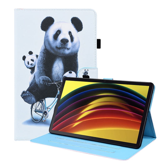 For Lenovo Tab P11 TB-J606F Animal Pattern Horizontal Flip Leather Case with Holder & Card Slots & Photo Frame(Cycling Panda) - Lenovo by buy2fix | Online Shopping UK | buy2fix