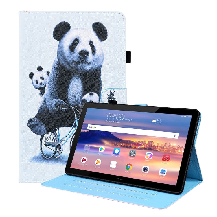 For Huawei MediaPad T5 10.1 inch Animal Pattern Horizontal Flip Leather Case with Holder & Card Slots & Photo Frame(Cycling Panda) - Huawei by buy2fix | Online Shopping UK | buy2fix