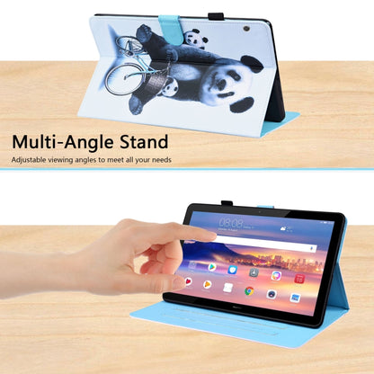 For Huawei MediaPad T5 10.1 inch Animal Pattern Horizontal Flip Leather Case with Holder & Card Slots & Photo Frame(Cycling Panda) - Huawei by buy2fix | Online Shopping UK | buy2fix