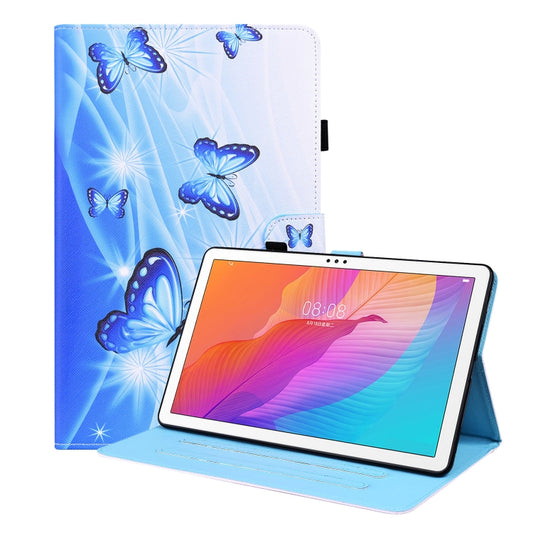 For Huawei MatePad T 10 / T 10s / Honor Enjoy 2 10.1 Animal Pattern Horizontal Flip Leather Case with Holder & Card Slots & Photo Frame(Blue Butterfly) - Honor by buy2fix | Online Shopping UK | buy2fix