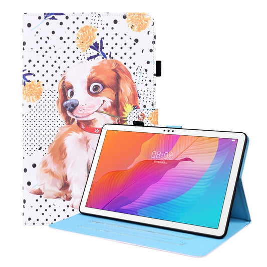 For Huawei MatePad T 10 / T 10s / Honor Enjoy 2 10.1 Animal Pattern Horizontal Flip Leather Case with Holder & Card Slots & Photo Frame(Little Flower Dog) - Honor by buy2fix | Online Shopping UK | buy2fix