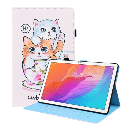 For Huawei MatePad T 10 / T 10s / Honor Enjoy 2 10.1 Animal Pattern Horizontal Flip Leather Case with Holder & Card Slots & Photo Frame(Cat Brothers) - Honor by buy2fix | Online Shopping UK | buy2fix