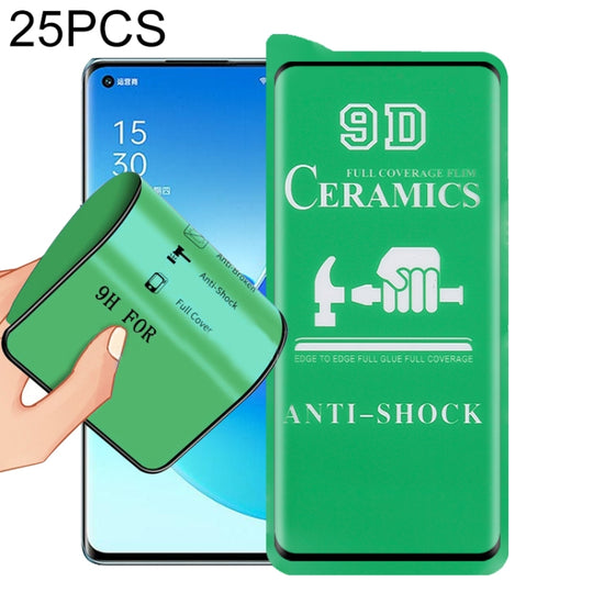 For OPPO Reno6 Pro 5G / Reno7 Pro 5G 25 PCS 9D Full Screen Full Glue Ceramic Film
