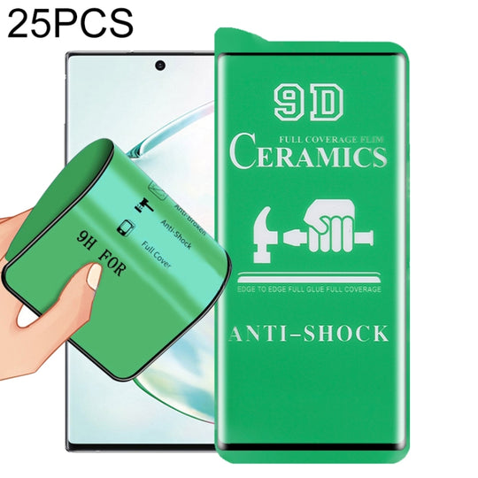 For Samsung Galaxy Note10+ 25 PCS 9D Full Screen Full Glue Ceramic Film