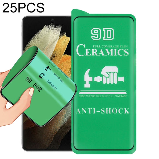 For Samsung Galaxy S21 Ultra 5G 25pcs 9D Full Screen Full Glue Ceramic Film - Galaxy Tempered Glass by buy2fix | Online Shopping UK | buy2fix