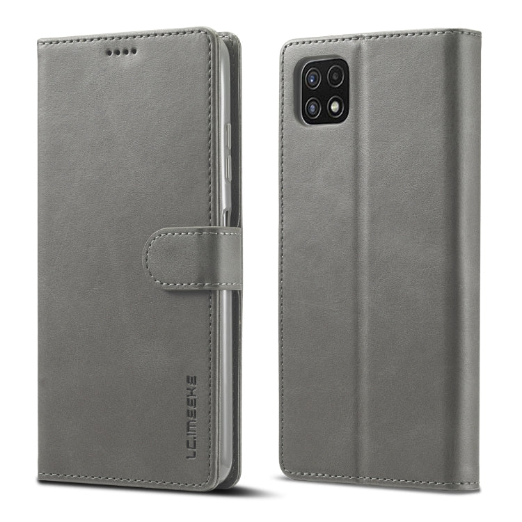 For Samsung Galaxy A22 5G LC.IMEEKE Calf Texture Horizontal Flip Leather Case with Holder & Card Slots & Wallet(Grey) - Galaxy Phone Cases by LC.IMEEKE | Online Shopping UK | buy2fix
