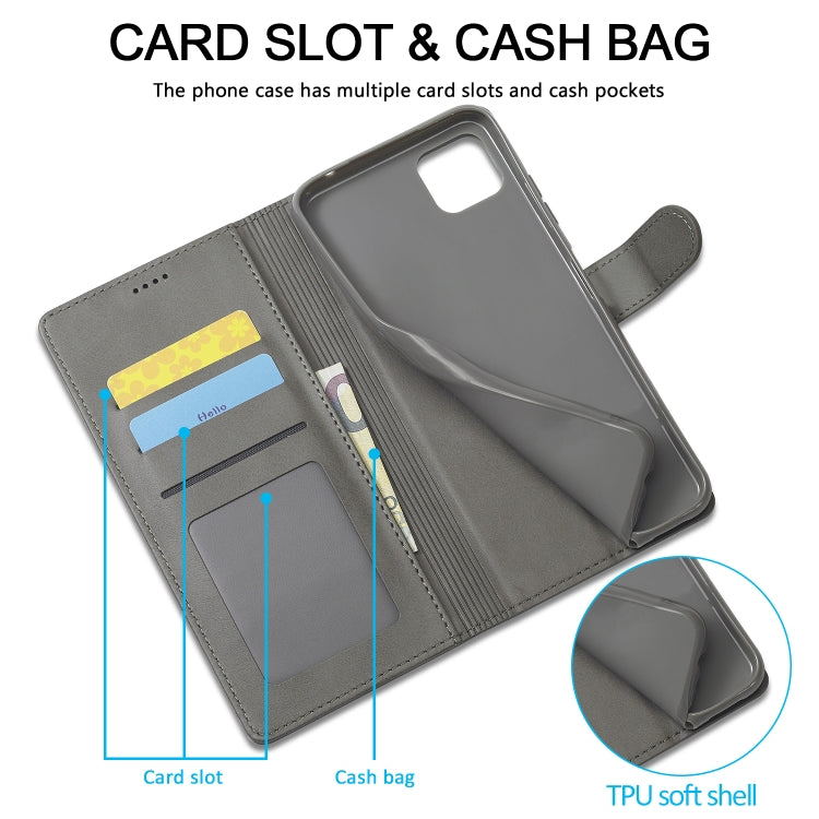 For Samsung Galaxy A22 5G LC.IMEEKE Calf Texture Horizontal Flip Leather Case with Holder & Card Slots & Wallet(Grey) - Galaxy Phone Cases by LC.IMEEKE | Online Shopping UK | buy2fix