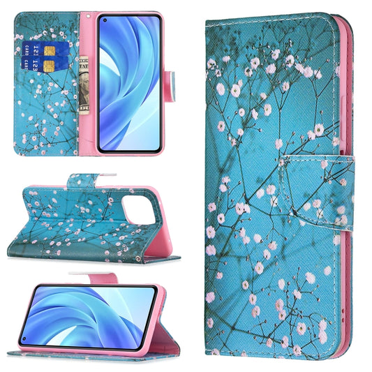 For Xiaomi Mi 11 Lite Colored Drawing Pattern Horizontal Flip Leather Case with Holder & Card Slots & Wallet(Plum Blossom) - Xiaomi Cases by buy2fix | Online Shopping UK | buy2fix