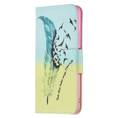 For Xiaomi Mi 11 Lite Colored Drawing Pattern Horizontal Flip Leather Case with Holder & Card Slots & Wallet(Feather) - Xiaomi Cases by buy2fix | Online Shopping UK | buy2fix