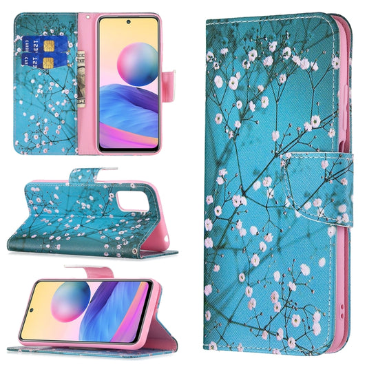 For Xiaomi Poco M3 Pro / Redmi Note 10 5G Colored Drawing Pattern Horizontal Flip Leather Case with Holder & Card Slots & Wallet(Plum Blossom) - Xiaomi Cases by buy2fix | Online Shopping UK | buy2fix