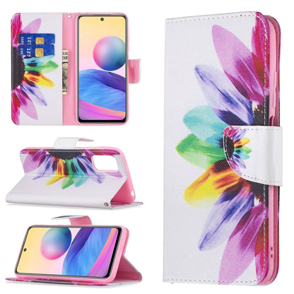 For Xiaomi Poco M3 Pro / Redmi Note 10 5G Colored Drawing Pattern Horizontal Flip Leather Case with Holder & Card Slots & Wallet(Sun Flower) - Xiaomi Cases by buy2fix | Online Shopping UK | buy2fix