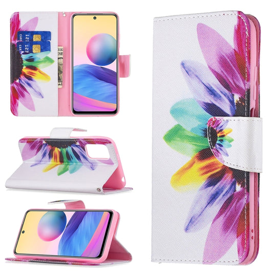 For Xiaomi Poco M3 Pro / Redmi Note 10 5G Colored Drawing Pattern Horizontal Flip Leather Case with Holder & Card Slots & Wallet(Sun Flower) - Xiaomi Cases by buy2fix | Online Shopping UK | buy2fix