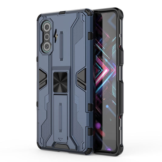 For Xiaomi Redmi K40 Gaming Supersonic PC + TPU Shock-proof Protective Case with Holder(Dark Blue) - Xiaomi Cases by buy2fix | Online Shopping UK | buy2fix