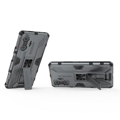 For Xiaomi Redmi K40 Gaming Supersonic PC + TPU Shock-proof Protective Case with Holder(Gray) - Xiaomi Cases by buy2fix | Online Shopping UK | buy2fix