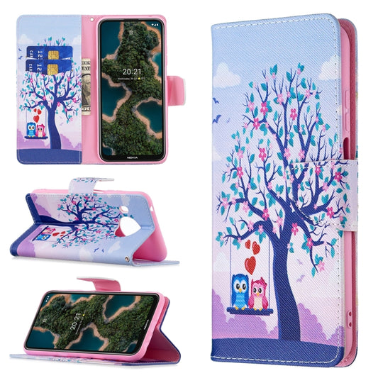For Nokia X10 / X20 Colored Drawing Pattern Horizontal Flip Leather Case with Holder & Card Slots & Wallet(Owl) by buy2fix