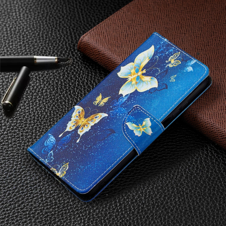 For Nokia X10 / X20 Colored Drawing Pattern Horizontal Flip Leather Case with Holder & Card Slots & Wallet(Gold Butterfly) by buy2fix