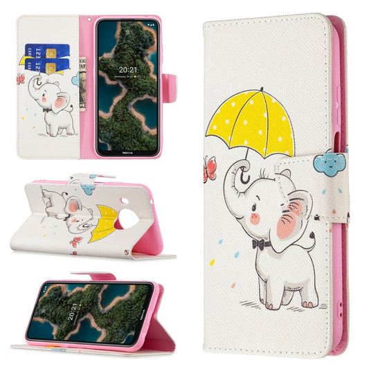 For Nokia X10 / X20 Colored Drawing Pattern Horizontal Flip Leather Case with Holder & Card Slots & Wallet(Umbrella Elephant) by buy2fix