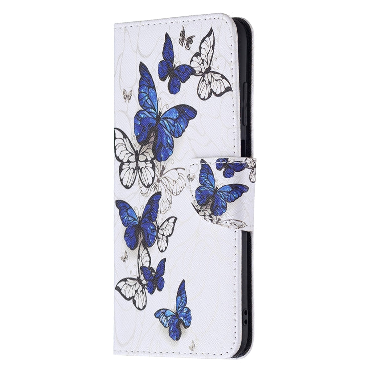 For Samsung Galaxy A03s 164mm Colored Drawing Pattern Horizontal Flip Leather Case with Holder & Card Slots & Wallet(Blue Butterflies) by buy2fix