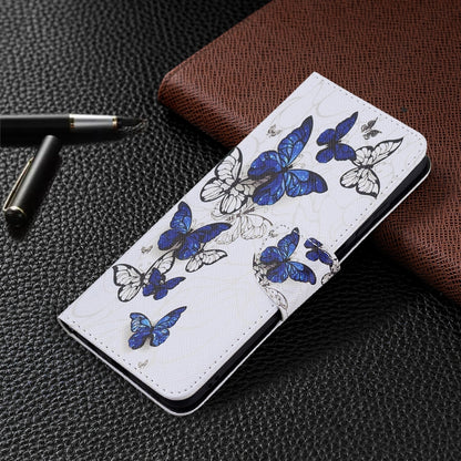For Samsung Galaxy A03s 164mm Colored Drawing Pattern Horizontal Flip Leather Case with Holder & Card Slots & Wallet(Blue Butterflies) by buy2fix