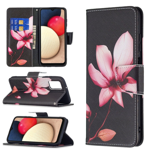 For Samsung Galaxy A03s 164mm Colored Drawing Pattern Horizontal Flip Leather Case with Holder & Card Slots & Wallet(Lotus) by buy2fix