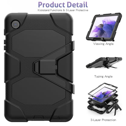 For Samsung Galaxy A7 Lite 8.7 2021 T220 / T225 Shockproof Colorful Silicon + PC Protective Case with Holder & Pen Slot(Black) - Tab A7 Lite T220 / T225 by buy2fix | Online Shopping UK | buy2fix