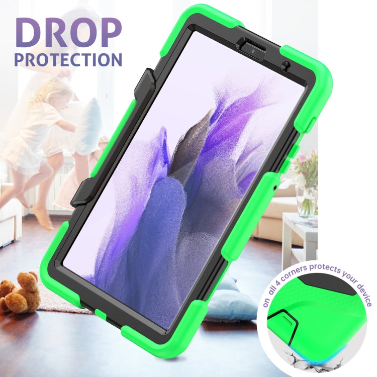 For Samsung Galaxy A7 Lite 8.7 2021 T220 / T225 Shockproof Colorful Silicon + PC Protective Case with Holder & Pen Slot(Green) - Tab A7 Lite T220 / T225 by buy2fix | Online Shopping UK | buy2fix