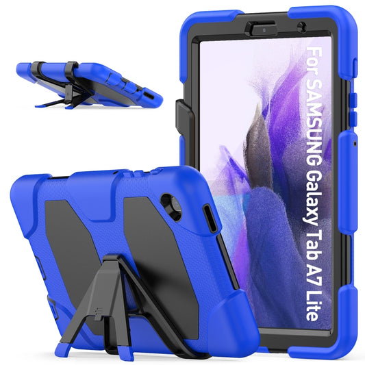For Samsung Galaxy A7 Lite 8.7 2021 T220 / T225 Shockproof Colorful Silicon + PC Protective Case with Holder & Pen Slot(Blue) - Tab A7 Lite T220 / T225 by buy2fix | Online Shopping UK | buy2fix