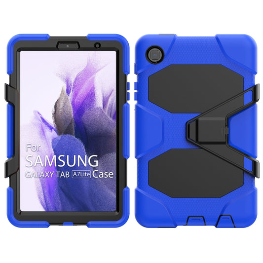 For Samsung Galaxy A7 Lite 8.7 2021 T220 / T225 Shockproof Colorful Silicon + PC Protective Case with Holder & Pen Slot(Blue) - Tab A7 Lite T220 / T225 by buy2fix | Online Shopping UK | buy2fix