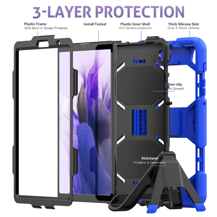 For Samsung Galaxy A7 Lite 8.7 2021 T220 / T225 Shockproof Colorful Silicon + PC Protective Case with Holder & Pen Slot(Blue) - Tab A7 Lite T220 / T225 by buy2fix | Online Shopping UK | buy2fix