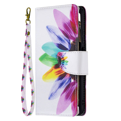 For Xiaomi Poco M3 Pro / Redmi Note 10 5G Colored Drawing Pattern Zipper Horizontal Flip Leather Case with Holder & Card Slots & Wallet(Sun Flower) - Xiaomi Cases by buy2fix | Online Shopping UK | buy2fix