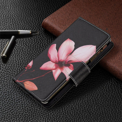 For Xiaomi Poco M3 Pro / Redmi Note 10 5G Colored Drawing Pattern Zipper Horizontal Flip Leather Case with Holder & Card Slots & Wallet(Lotus) - Xiaomi Cases by buy2fix | Online Shopping UK | buy2fix