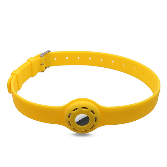 Pet Collar Anti-scratch Shockproof Silicone Protective Cover Case For AirTag(Yellow) - Pet Series by buy2fix | Online Shopping UK | buy2fix