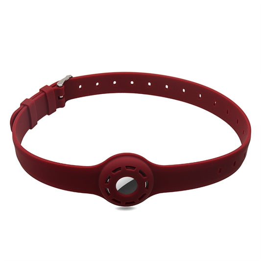 Pet Collar Anti-scratch Shockproof Silicone Protective Cover Case For AirTag(Red Wine) - Pet Series by buy2fix | Online Shopping UK | buy2fix