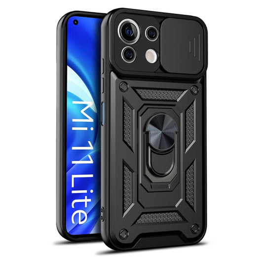 For Xiaomi Mi 11 Lite 5G/4G Sliding Camera Cover Design TPU+PC Protective Case(Black) - Xiaomi Cases by buy2fix | Online Shopping UK | buy2fix