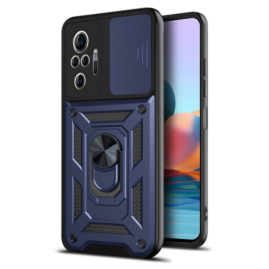 For Xiaomi Redmi Note 10 Pro Sliding Camera Cover Design TPU+PC Protective Case(Blue) - Xiaomi Cases by buy2fix | Online Shopping UK | buy2fix