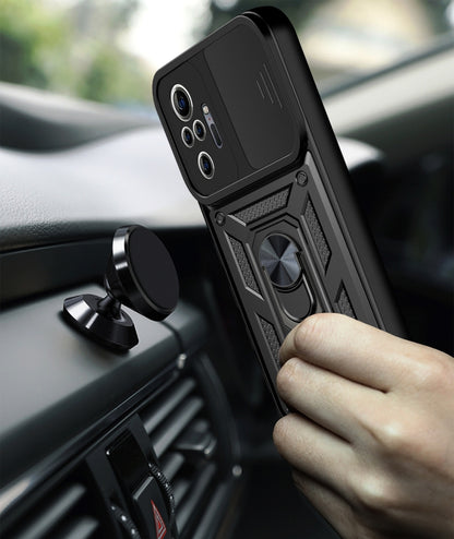 For Xiaomi Redmi Note 10 Pro Sliding Camera Cover Design TPU+PC Protective Case(Gold) by buy2fix