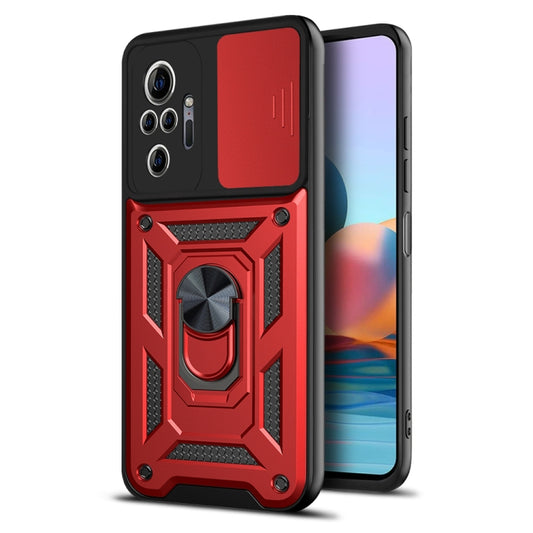 For Xiaomi Redmi Note 10 Pro Sliding Camera Cover Design TPU+PC Protective Case(Red) - Xiaomi Cases by buy2fix | Online Shopping UK | buy2fix