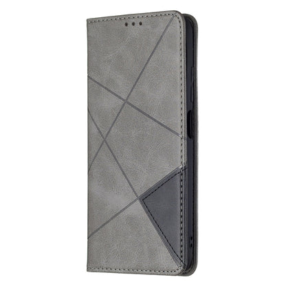 For Xiaomi Poco M3 Pro / Redmi Note 10 5G Rhombus Texture Horizontal Flip Magnetic Leather Case with Holder & Card Slots(Grey) - Xiaomi Cases by buy2fix | Online Shopping UK | buy2fix