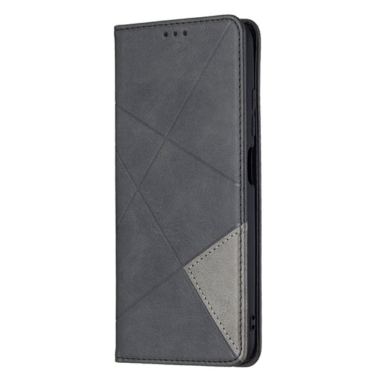 For Xiaomi Poco M3 Pro / Redmi Note 10 5G Rhombus Texture Horizontal Flip Magnetic Leather Case with Holder & Card Slots(Black) - Xiaomi Cases by buy2fix | Online Shopping UK | buy2fix
