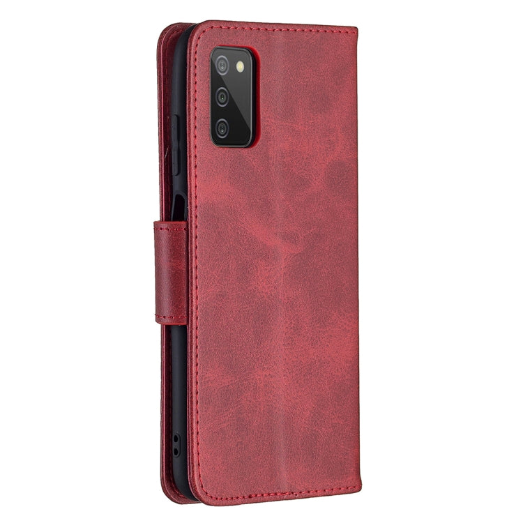 For Samsung Galaxy A03s 164mm Retro Lambskin Texture Pure Color Horizontal Flip PU Leather Case with Holder & Card Slots & Wallet & Lanyard(Red) by buy2fix