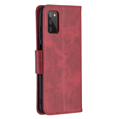 For Samsung Galaxy A03s 164mm Retro Lambskin Texture Pure Color Horizontal Flip PU Leather Case with Holder & Card Slots & Wallet & Lanyard(Red) by buy2fix