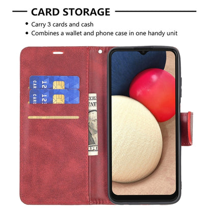 For Samsung Galaxy A03s 164mm Retro Lambskin Texture Pure Color Horizontal Flip PU Leather Case with Holder & Card Slots & Wallet & Lanyard(Red) by buy2fix