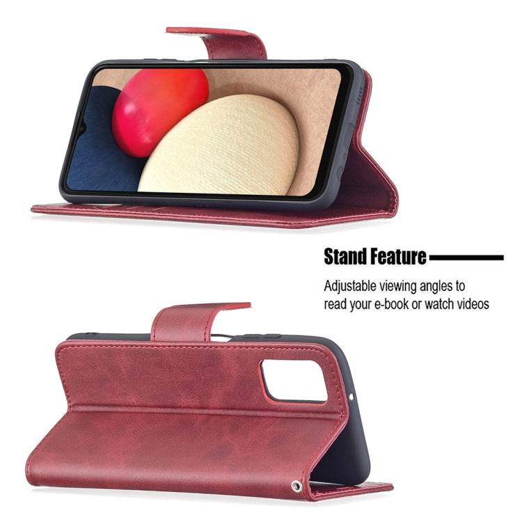 For Samsung Galaxy A03s 164mm Retro Lambskin Texture Pure Color Horizontal Flip PU Leather Case with Holder & Card Slots & Wallet & Lanyard(Red) by buy2fix