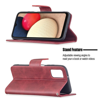 For Samsung Galaxy A03s 164mm Retro Lambskin Texture Pure Color Horizontal Flip PU Leather Case with Holder & Card Slots & Wallet & Lanyard(Red) by buy2fix