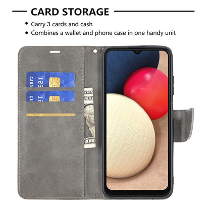 For Samsung Galaxy A03s 164mm Retro Lambskin Texture Pure Color Horizontal Flip PU Leather Case with Holder & Card Slots & Wallet & Lanyard(Grey) by buy2fix