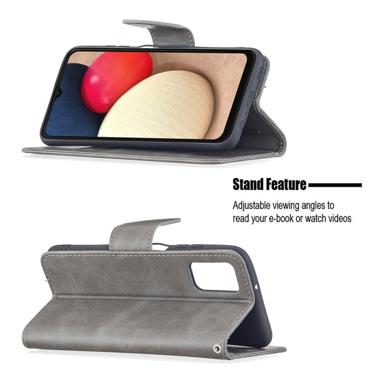 For Samsung Galaxy A03s 164mm Retro Lambskin Texture Pure Color Horizontal Flip PU Leather Case with Holder & Card Slots & Wallet & Lanyard(Grey) by buy2fix